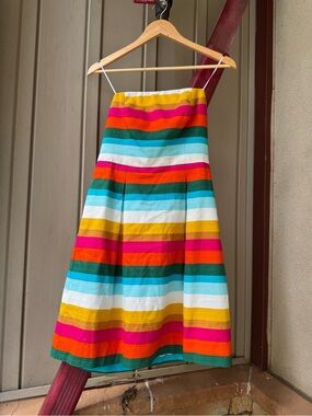 Trina Turk Multicolor Striped Mini Dress - Pink, Orange, Teal, Yellow, White